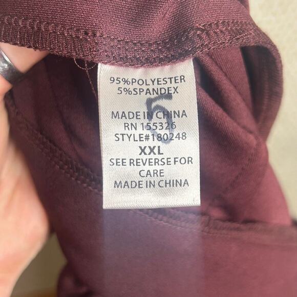 NWOT Alloy Apparel Tall Scarlett Ultra Wide Highest-Rise Burgundy Brown Pant XXL - Picture 11 of 11